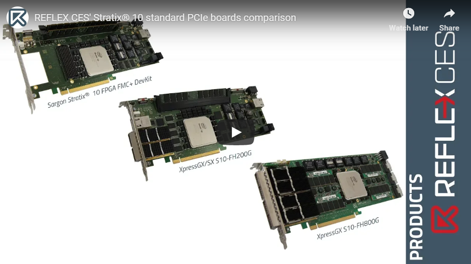 [VIDEO] REFLEX CES’ Stratix® 10 standard PCIe boards comparison