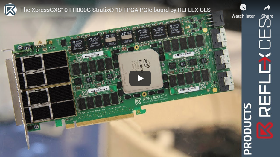 [ VIDEO ] The XpressGXS10-FH800G Stratix® 10 FPGA PCIe board, First FPGA board ever capable of 800Gbps Ethernet connectivity, by REFLEX CES