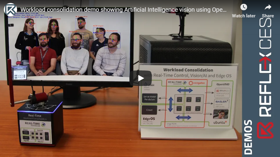 [ VIDEO ] Workload consolidation demo showing Artificial Intelligence vision using OpenVINO™ in an industrial application, by REFLEX CES