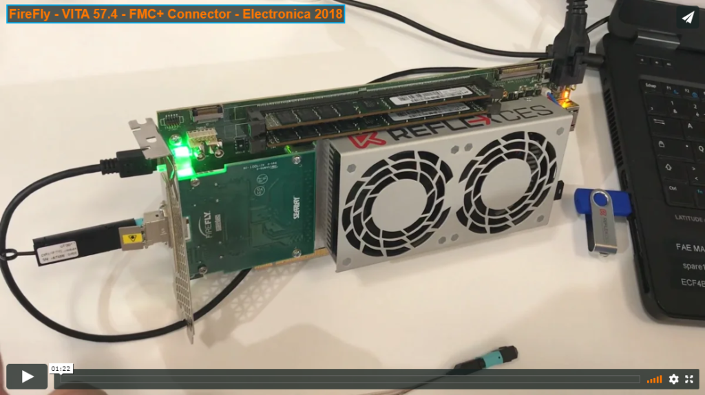 [ VIDEO ] REFLEX CES Stratix® 10 Development Kit demo featuring Samtec 14Gbps FireFly™ FMC board, at Electronica 2018 tradeshow